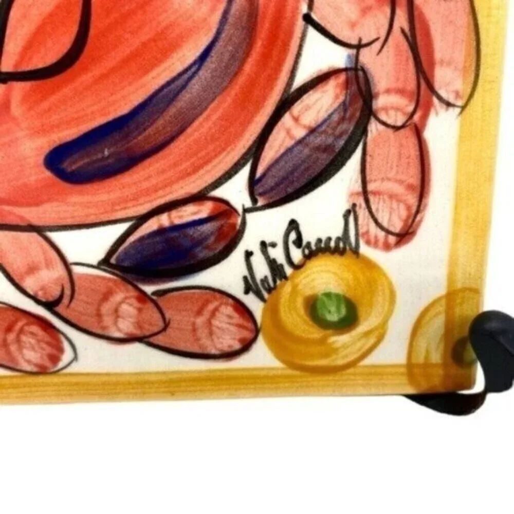 Vicki Carroll Studio Handpainted Ceramic Splish Splash Crab Tile